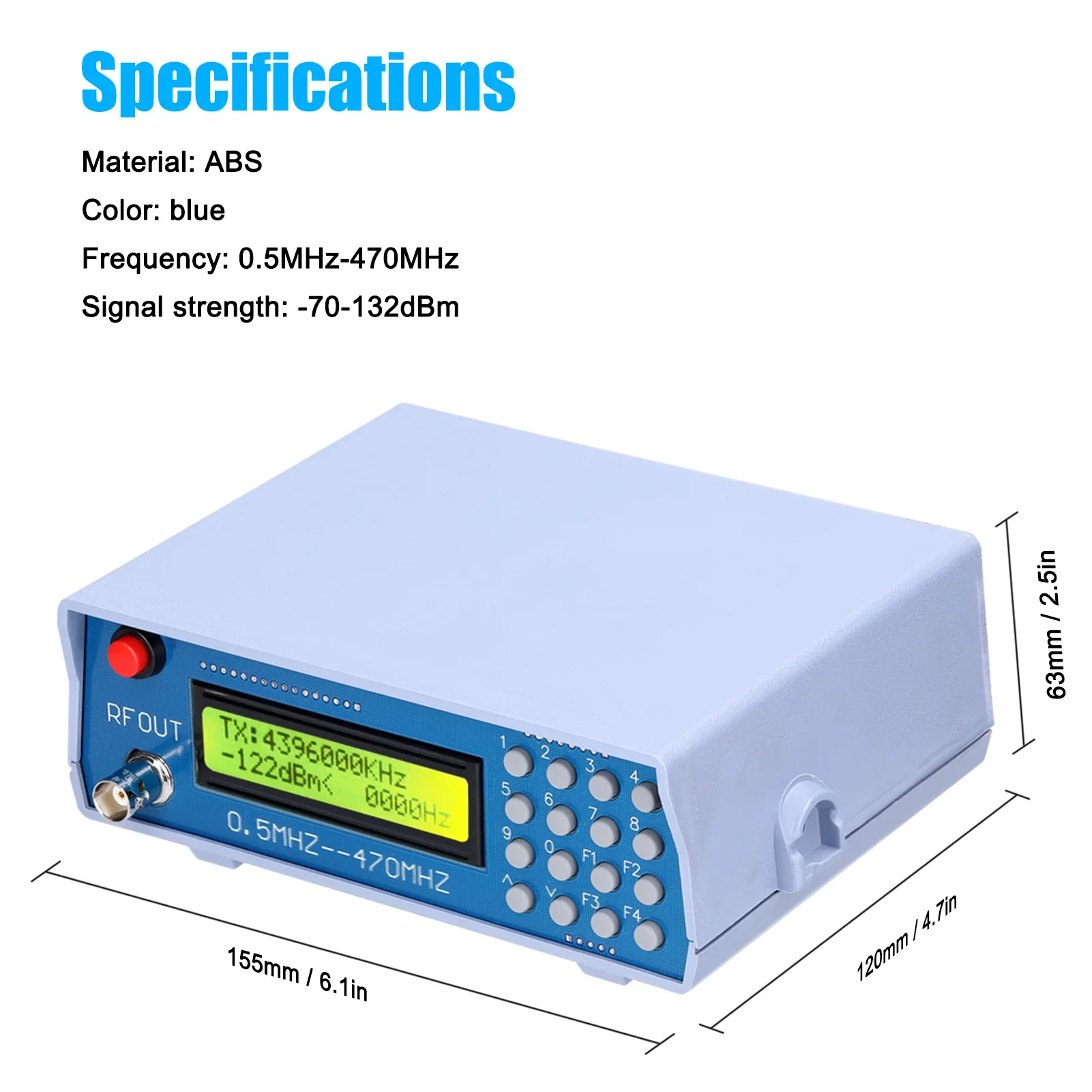 0.5MHz-470MHz Electric Power RF Function Digital Signal Generator Meter for FM Radio Walkie-talkie Debug CTCSS Singal Output - Image 4