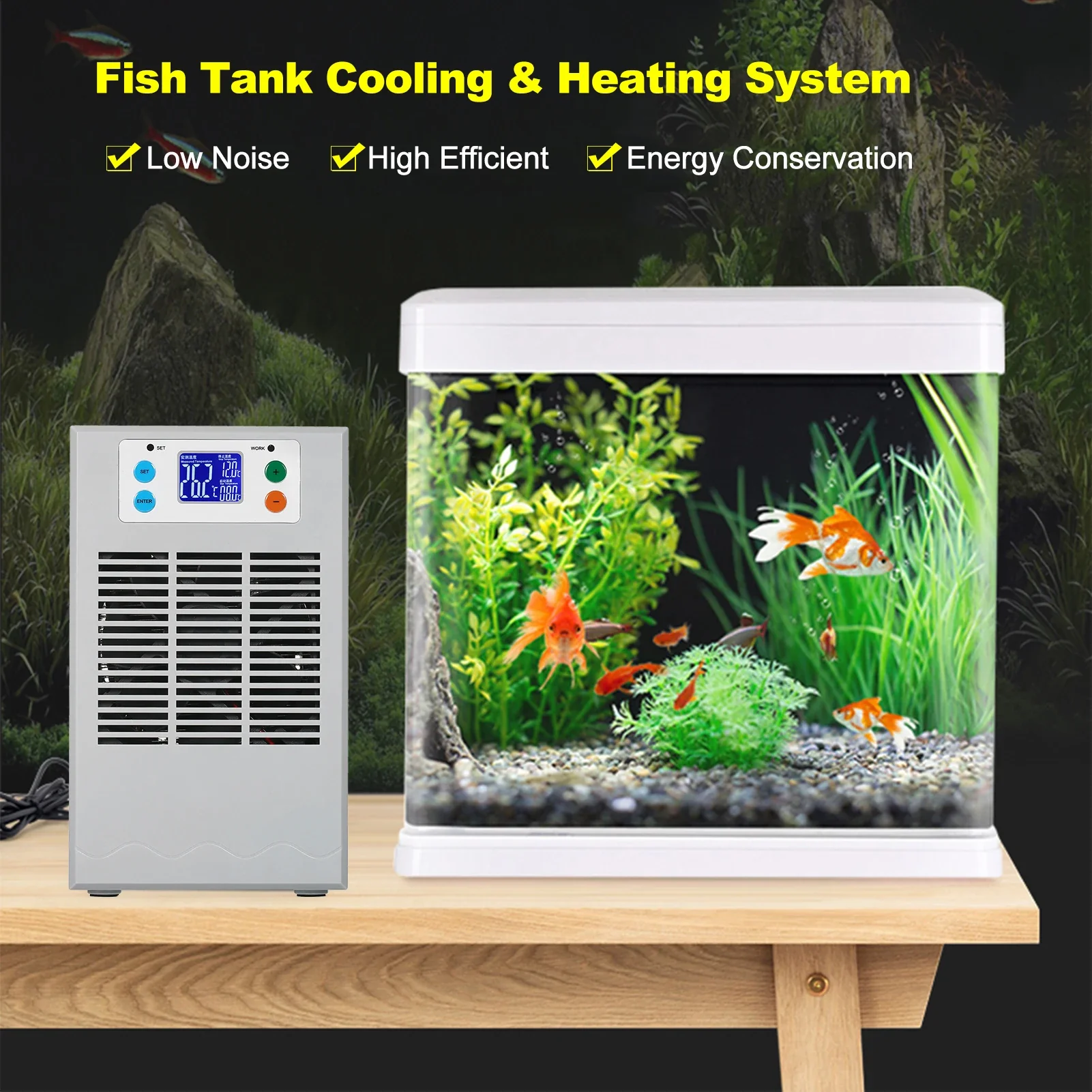100W 30L/70W 20L Small Fish Tank Water Heater&Chiller Aquarium Chiller Semiconductor Electronic Aquarium Cooling& Heating System - Image 4