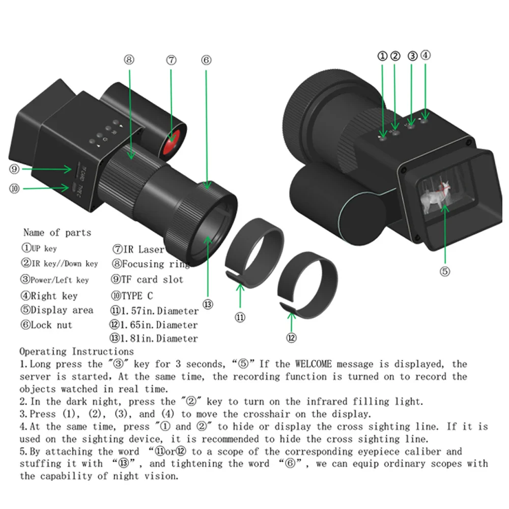 1080P Night-Visions Telescope Device Day Night Use 350m Photo Taking Video Recording Infrared Digital Vedio Camera for Hunting - Image 4