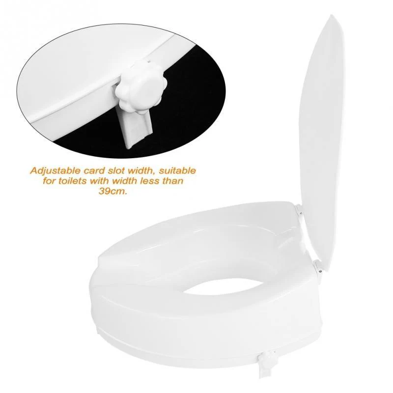 10cm Portable Raised Toilet Seat Elevated Toilet Seat Riser Removable Comfortable support Assists Disabled Elderly - Image 2