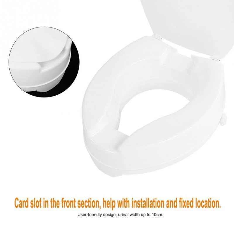 10cm Portable Raised Toilet Seat Elevated Toilet Seat Riser Removable Comfortable support Assists Disabled Elderly - Image 3