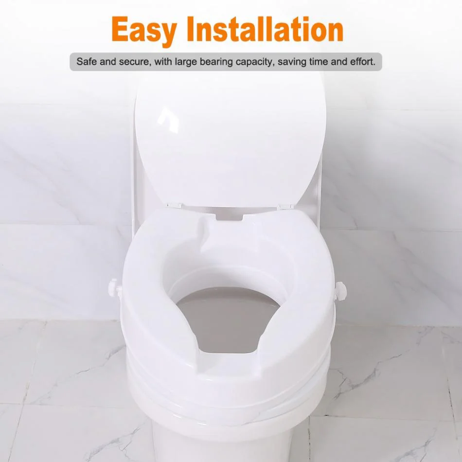 10cm Portable Raised Toilet Seat Elevated Toilet Seat Riser Removable Comfortable support Assists Disabled Elderly - Image 8