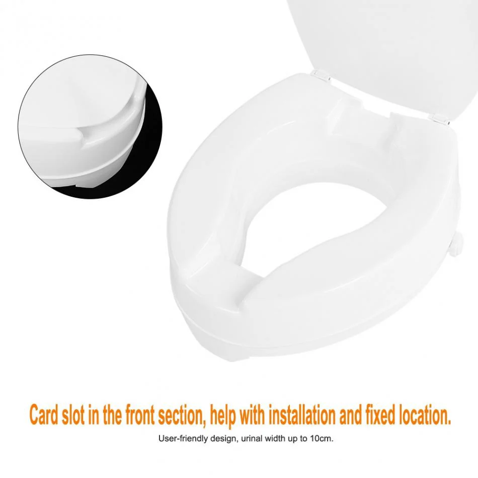 10cm Portable Raised Toilet Seat Elevated Toilet Seat Riser Removable Comfortable support Assists Disabled Elderly - Image 9