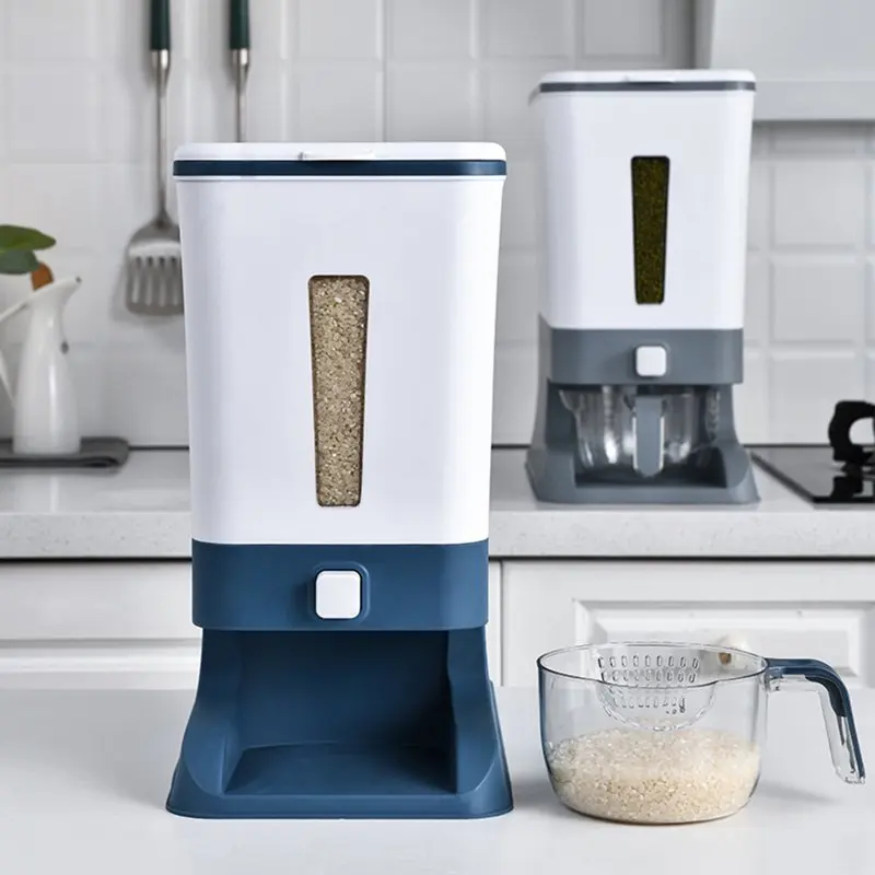 10KG Large Capacity Rice Cylinder Rice Drum Bug Proof Sealed Rice Drum Automatic Thickening Plastic Storage Tank for Household - Image 3