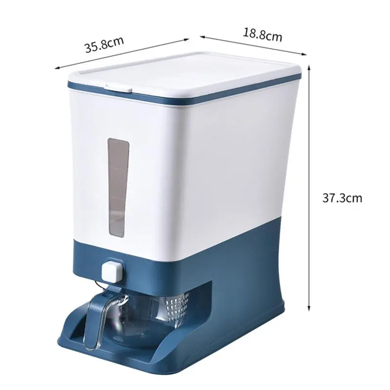 10KG Large Capacity Rice Cylinder Rice Drum Bug Proof Sealed Rice Drum Automatic Thickening Plastic Storage Tank for Household - Image 6