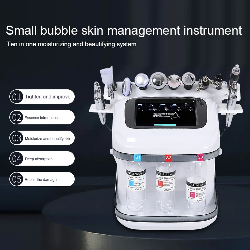 11 In 1 Dermabrasion facial Machine H2o2 Aqua Peeling Lift Skin Bubble Moisturizer Oxygen Machine - Image 4