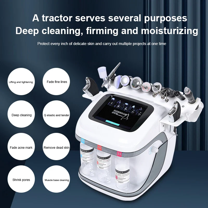 11 In 1 Dermabrasion facial Machine H2o2 Aqua Peeling Lift Skin Bubble Moisturizer Oxygen Machine - Image 5
