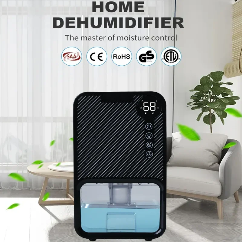1100ML Large Capacity Dehumidifier Portable Moisture Absorbers Timing Colorful Light Quiet Air Dryer For Home Bedroom Bathroom - Image 2