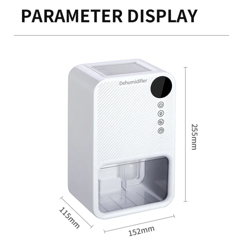 1100ML Large Capacity Dehumidifier Portable Moisture Absorbers Timing Colorful Light Quiet Air Dryer For Home Bedroom Bathroom - Image 8