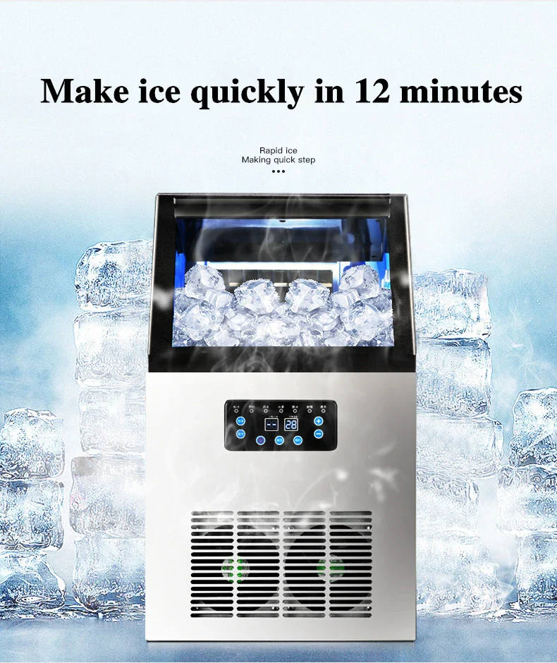 60KG 70KG 80KG Ice Maker Commercial Cube Ice Machine Automatic /Home Ice Machine / For Bar / Coffee Shop / Tea Shop - Image 4
