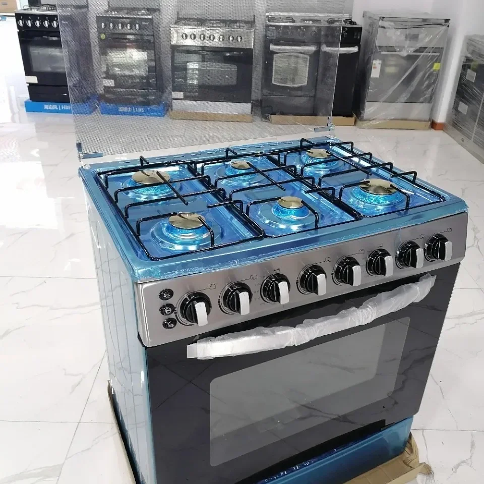 120L Gas Stove Strong Fire Power 6-Burner Freestanding Gas Cooker Range Stove with Oven for Home Kitchen Restaurant - Image 2