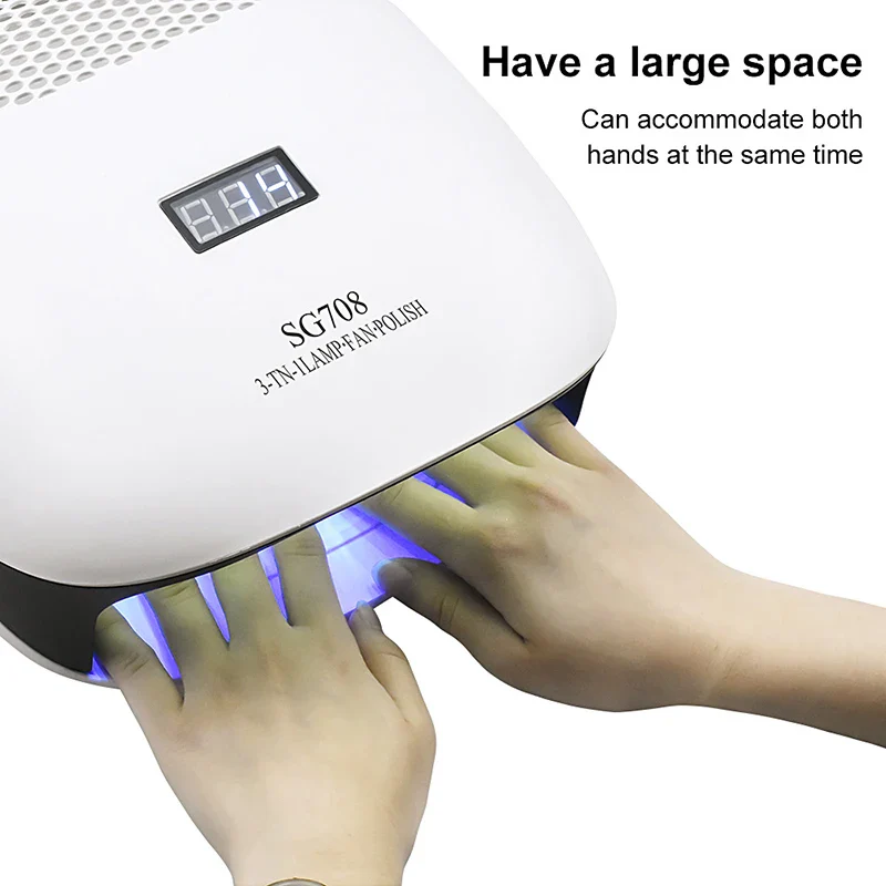 140W Professional 3-IN-1 Nail Drill Manicure Machine & Nail Lamp Dryer & Strong Suction Nail Vacuum Cleaner For Nail Salon Tool - Image 3