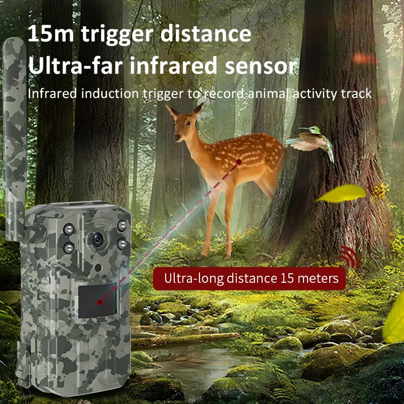 14MP 4G SIM Card Solar Hunting Trail Camera IP66 Waterproof 20M PIR Motion Detection Wildlife Camera IR Night Vision Device - Image 3