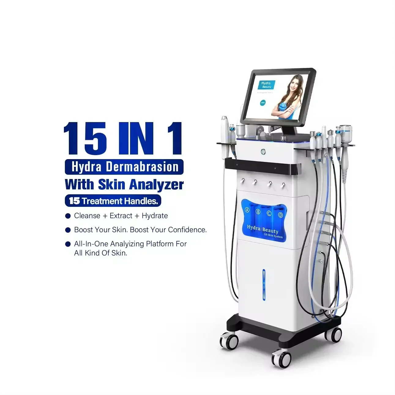 15 in 1 Hydra-Deep Cleansing Machine, Water Analyzer for  Care - Image 2