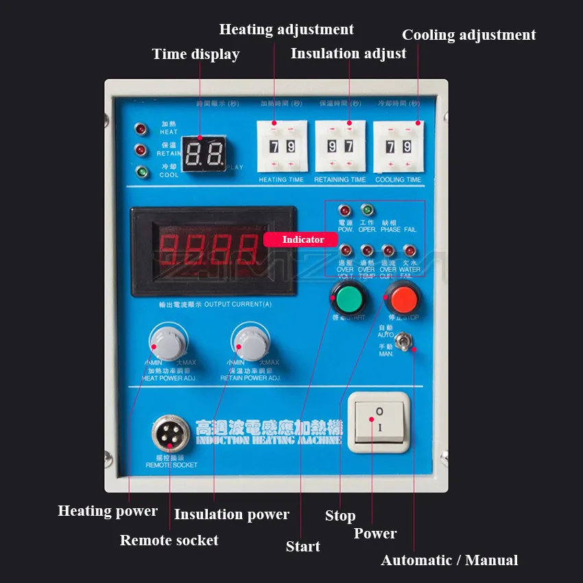 15KW Induction Heater Induction Heating Machine Metal Smelting Furnace High Frequency Welding Metal Quenching Equipment - Image 6