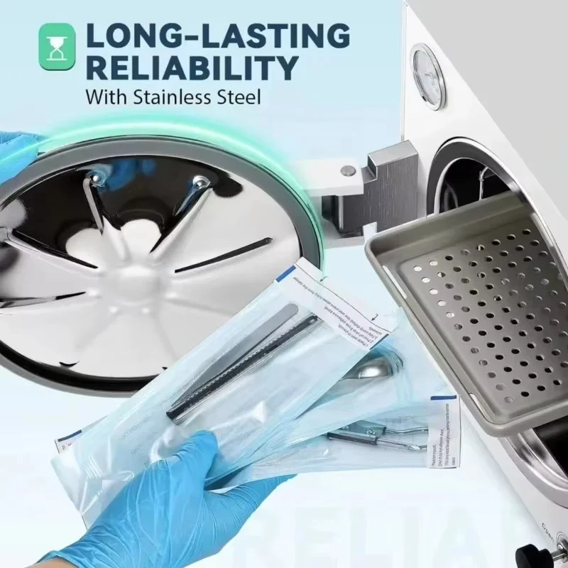18L Dental Steam Autoclave Sterilizer Commercial Electric Stainless Steel English Interface - Image 3