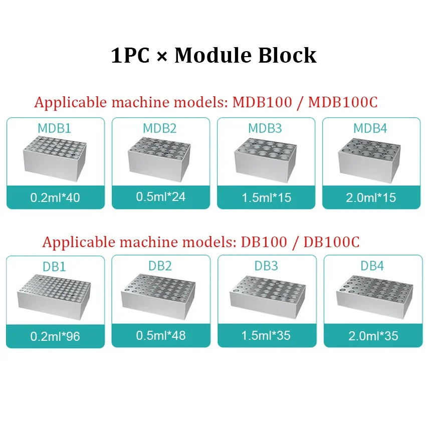 1PC Module Block for Mini Dry Bath Incubator Heating Module Block for MDB100 / MDB100C / DB100 / DB100C Lab Metal Bath Incubator - Image 4