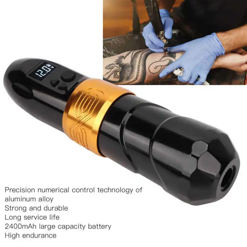 2 in 1 2400mAh Wireless Tattoo Machine Pen Rechargeable USB Microblading Tattoo Machine with Connector Permanent Tattoo Pen - Image 2