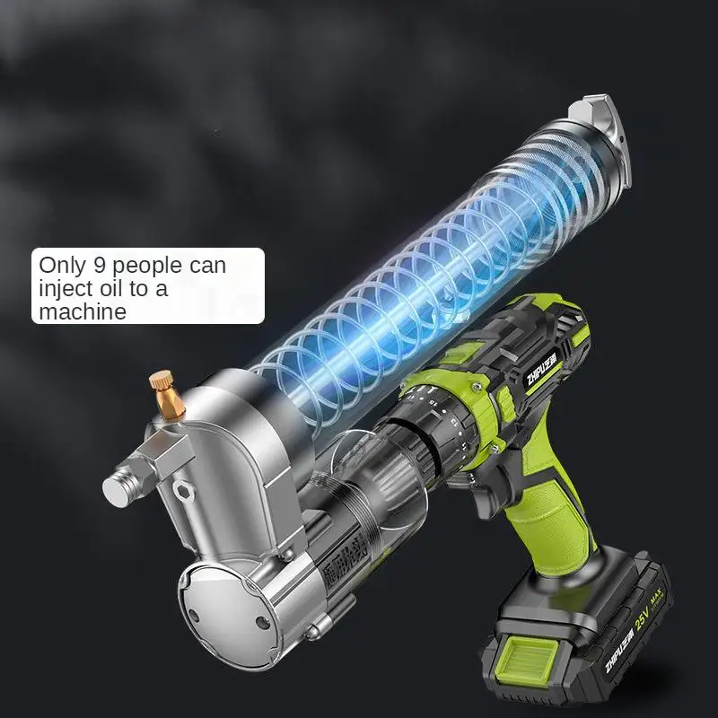 2 in 1 25VF Electric grease gun nozzle modified for electric drill full-automatic lithium battery high voltage excavator - Image 5