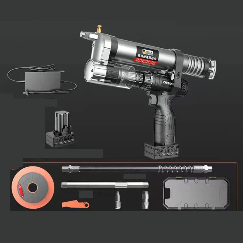 2 in 1 25VF Electric grease gun nozzle modified for electric drill full-automatic lithium battery high voltage excavator - Image 6