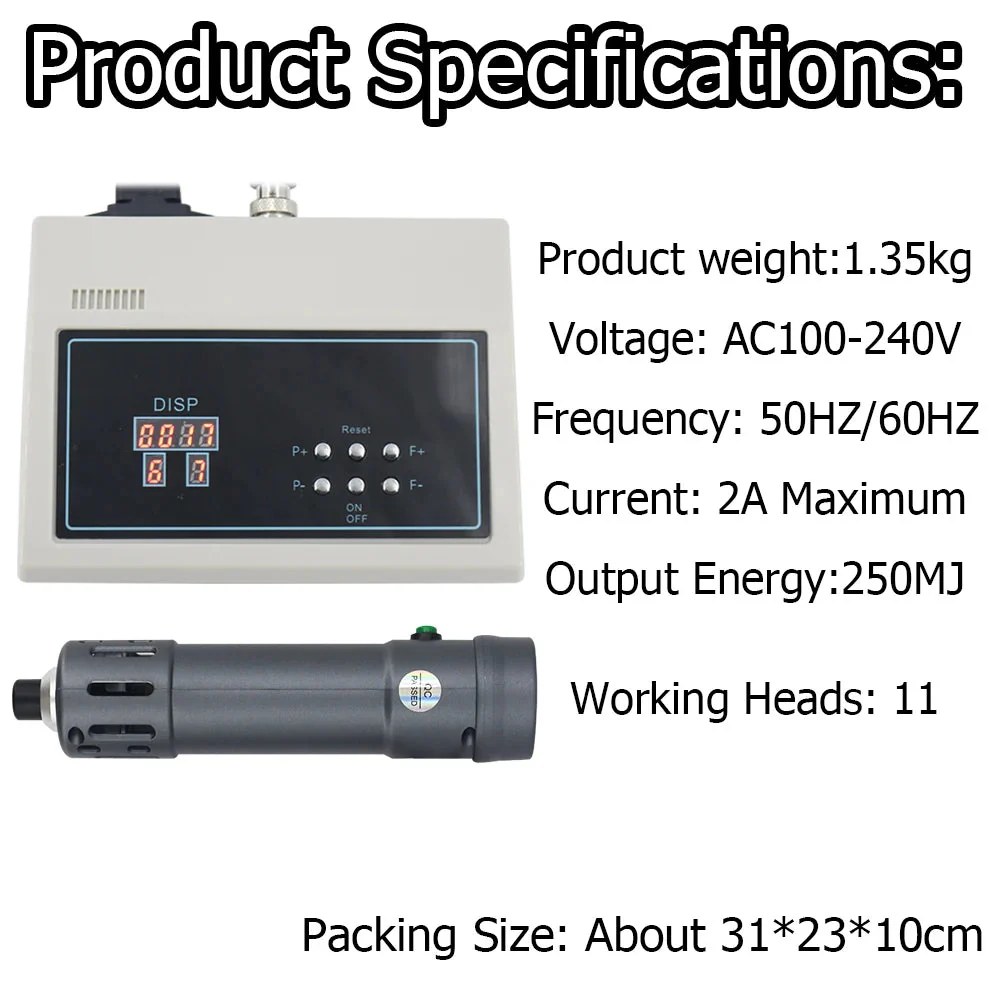 2 in 1 Extracorporeal Shockwave Therapy Machine for Erectile Dysfunction ED Treatment Pain Relief Shock Wave Chiropractic Gun - Image 6