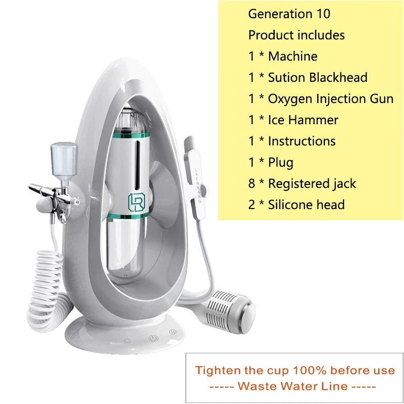 2-IN-I Hydra Dermabrasion Aqua Peeling SPA Beauty Machine Facial Hydration Sprayer Water Injection Vacuum Blackhead Face Clean - Image 9