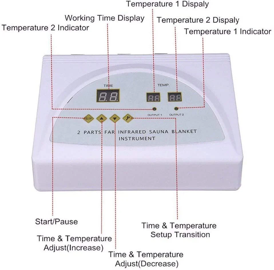 2 Zone FIR Sauna Far Infrared Body Slimming Sauna Blanket Heating Therapy Slim Bag Spa Weight Loss Body Detox Machine - Image 4