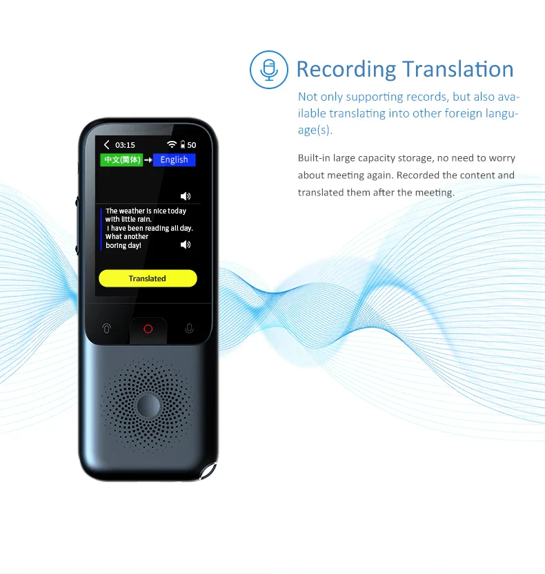 2023 New T11 Portable Audio Translator 138 Language Smart Translator Offline In Real Time Smart Voice AI Voice Photo Translator - Image 3