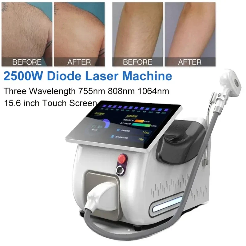 Newest 15.6 inch 2 in 1 Laser Hair Removal Diode 755 808 1064 3 Wavelength Beauty Machine 2500W Professional 1 or 2 handles - Image 4