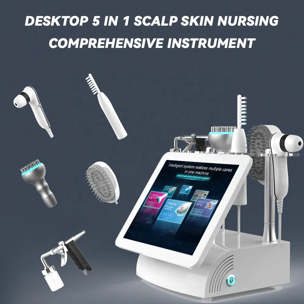 2024 New Arrivals Multifunctional 15 inch 5 In 1 High Frequency Hair Scalp Massage Device For Hair Spa - Image 2