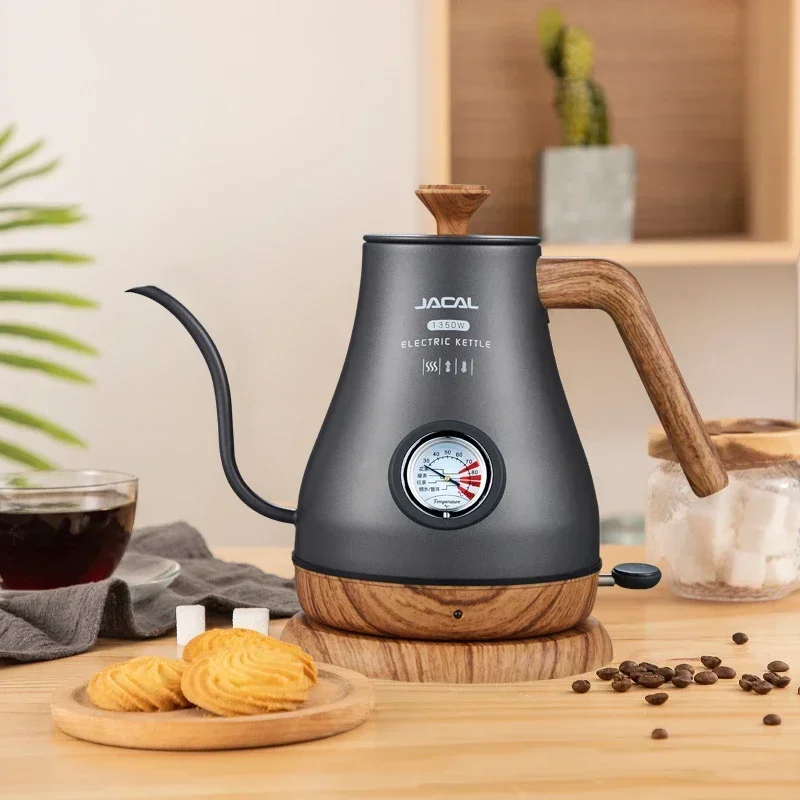 220v 110v 1L Electric Kettle 304 Stainless Steel Gooseneck Spout Pour-Over Coffee Pot Slim Teapot With Thermometer - Image 3