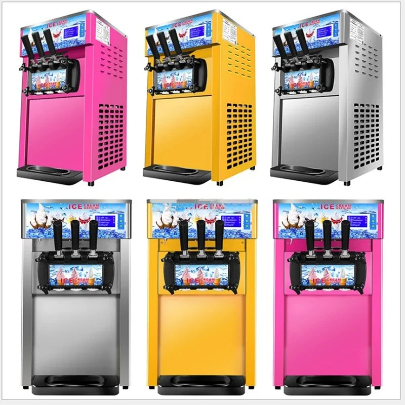 220V 1200W Desktop Commercial Soft Serve Ice Cream Machine Soft Ice Cream Maker Three-color Ice Cream Making Machine ZM-168 Hot - Image 6