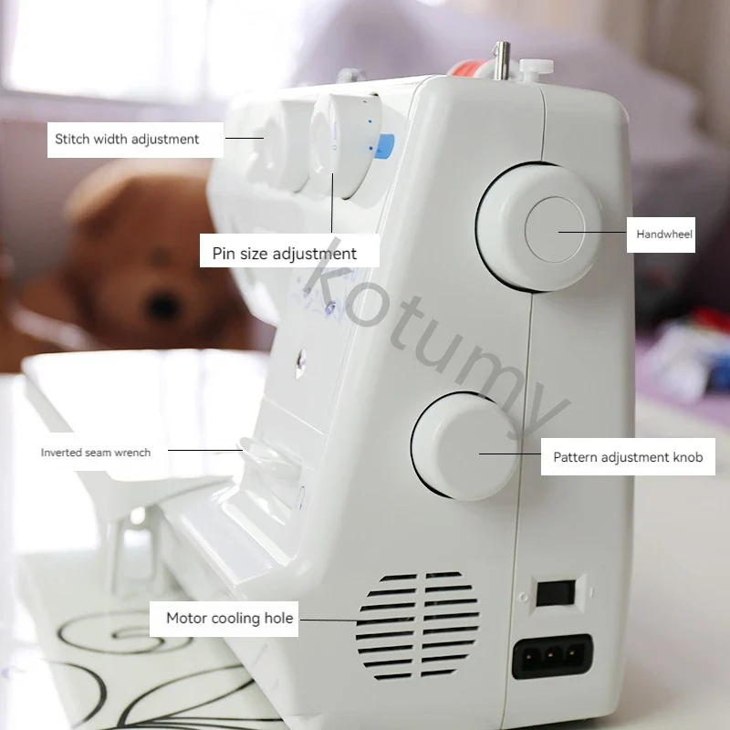 180SZ 220V 60W Heavy Duty Sewing Machine 8 Built-in Stitches Metal Frame Twin Needle Multifunctional Electric Sewing Tools - Image 5