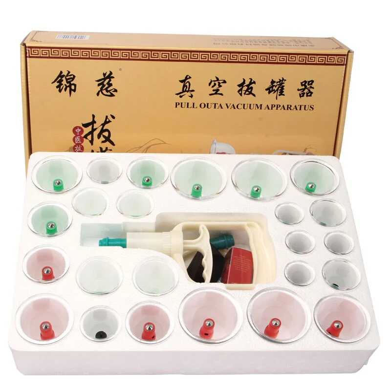 24 cup tanks Chinese vacuum cupping sets magnetic hijama therapy body relax massager for health care - Image 4