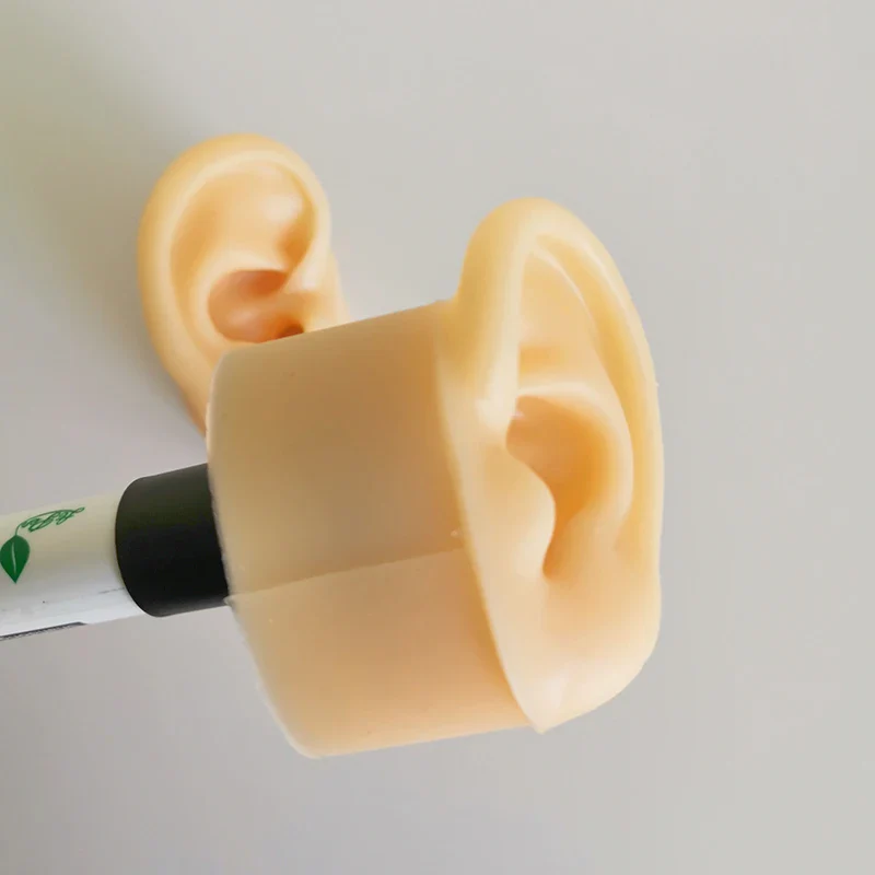2pcs ASMR sleep aid soft silicone ear model broadcast ear props