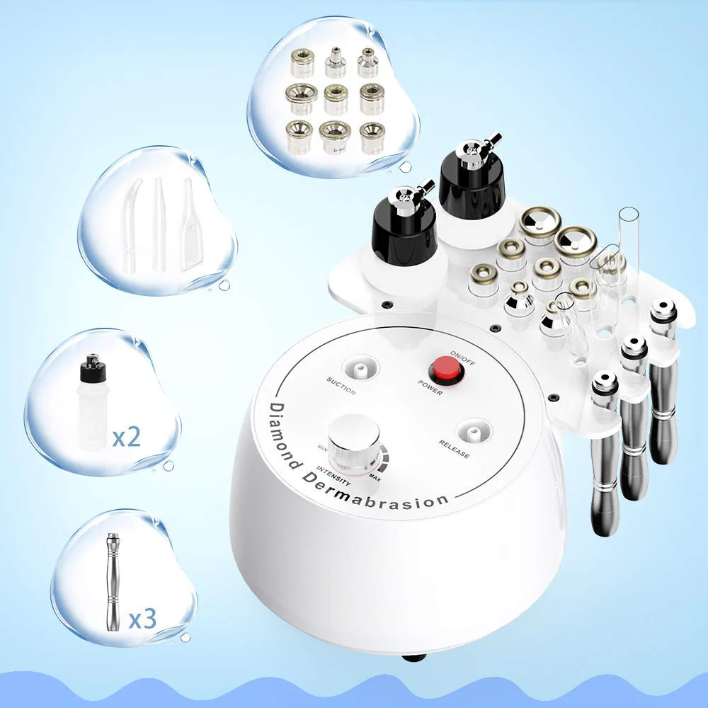 3 in 1 Diamond Microdermabrasion Dermabrasion Blackhead Removal Machine w/Vacuum & Spray for Skin Care Home Use Device - Image 2