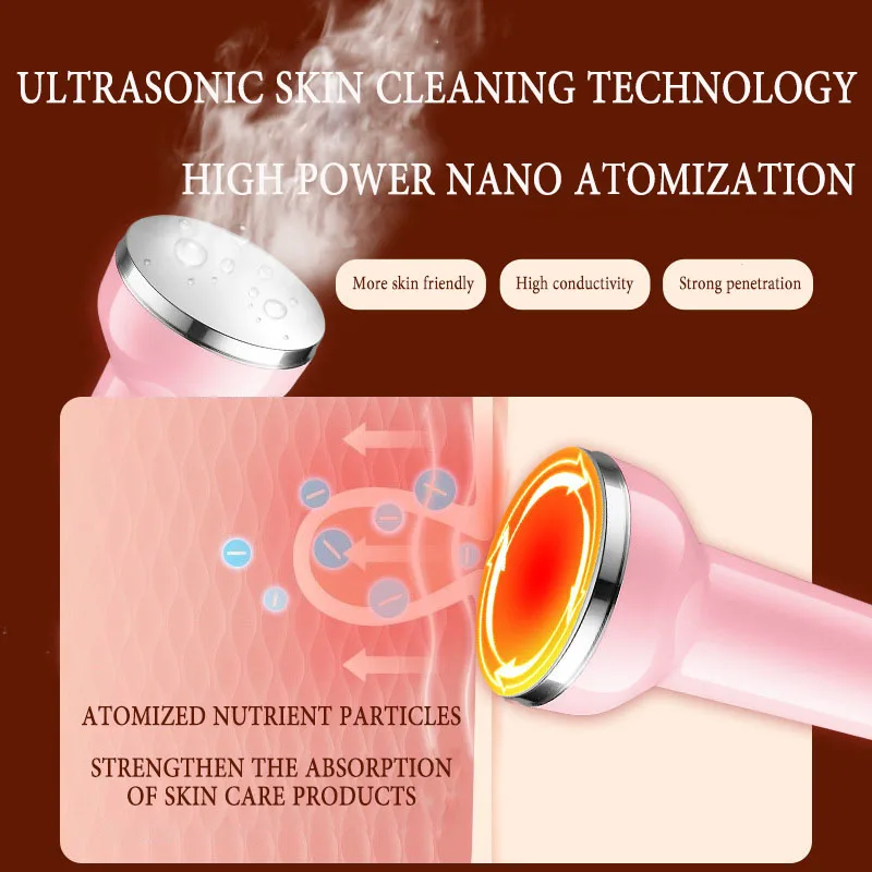 3 in 1 Ultrasonic High Frequency Vibration Facial Eyes Massager Deep Cleansing Nutrition Introduction Oxygen Injection Spray Gun - Image 4