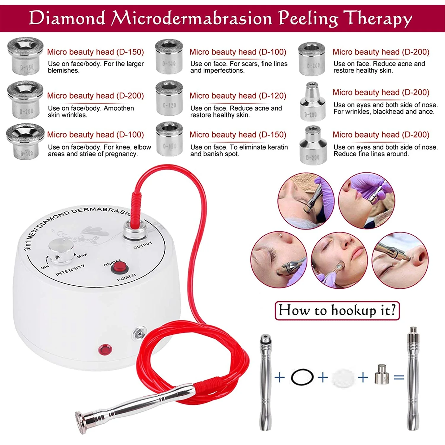 3 in 1 Diamond Microdermabrasion Peel Machine Water Spray Exfoliation Dermabrasion Machine Removal Wrinkle Facial Peeling For SPA - Image 3