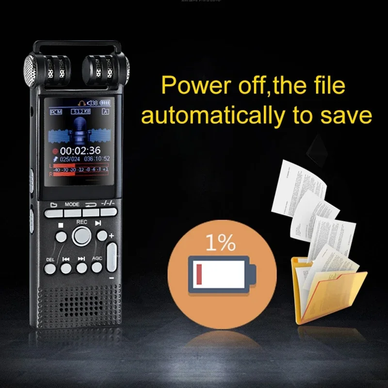 32GB Recorder Metal Conference Digital HiFi Definitions Recording Noise Reduction 1536Kbps Line In Record Sound TF Card Dual MIC - Image 5