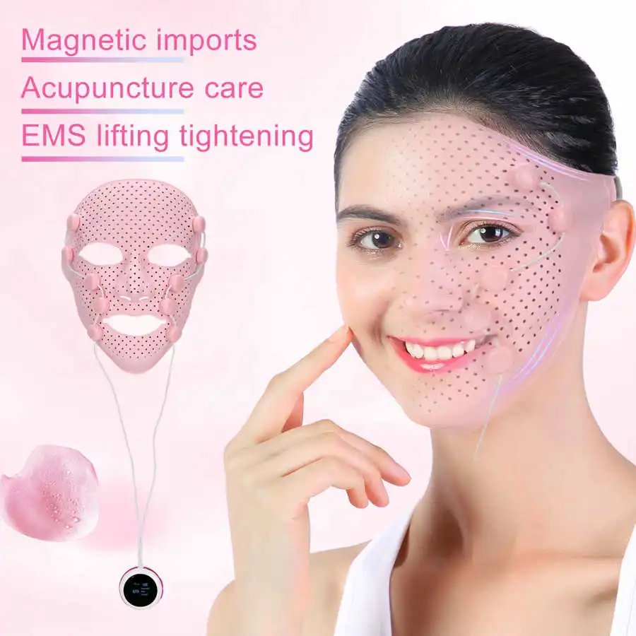 3D Silicone Facial Mask Electric EMS V Shaped Face Massager Magnet Massage Face Lifting Slimming Face SPA Beauty Skin Care Tool - Image 2