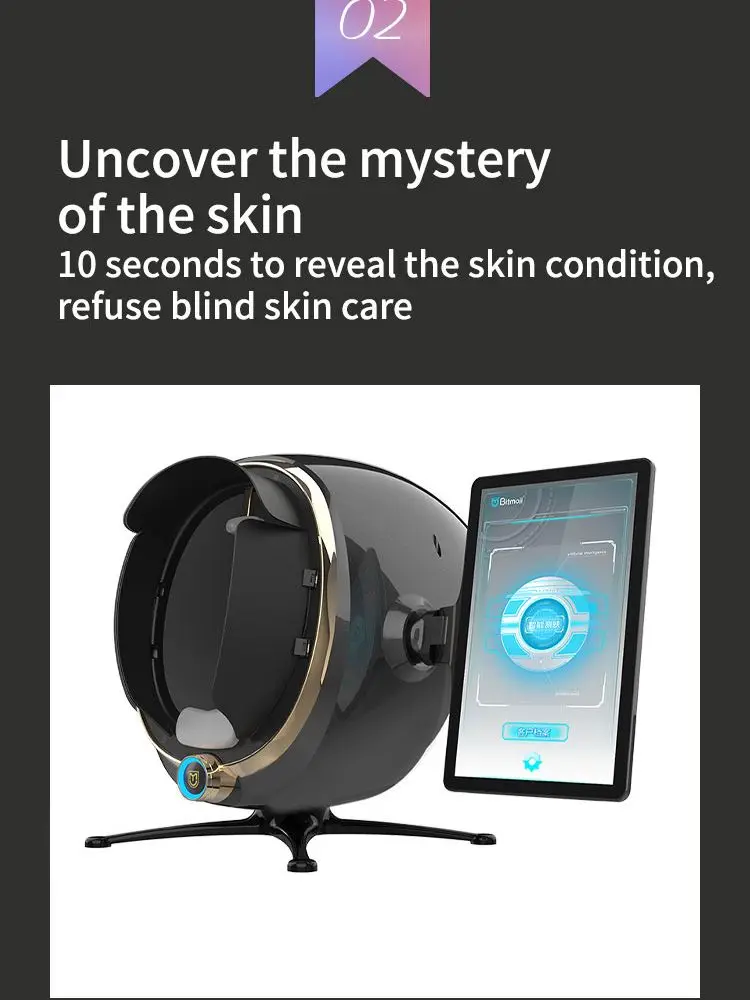 3D Skin Care Facial Analyzer Monitor Machine Magic Mirror Portable Testing English Detector Face Camera Test Analysis Newest - Image 5