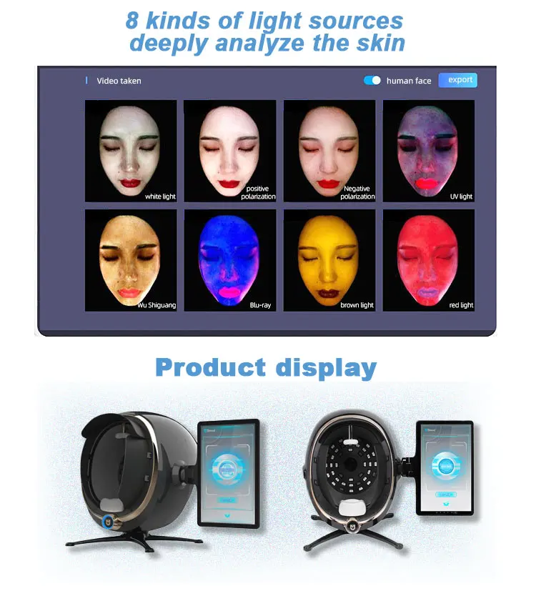 3D Skin Care Facial Analyzer Monitor Machine Magic Mirror Portable Testing English Detector Face Camera Test Analysis Newest - Image 6