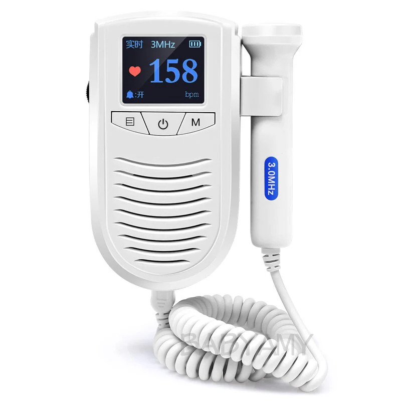 3MHz Pocket Prenatal Fetal Doppler LCD Display Curves & numbers Baby Heart Rate Monitor fetal heart stethoscope External Sound - Image 3