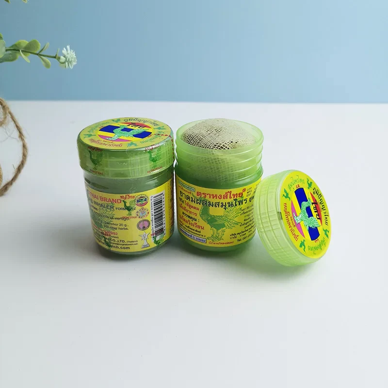 4 Pieces Thai Herbal Inhalant Inhaler, Hong Thai Traditional , Nose flow carsick refreshing Refreshing Essences - Image 4