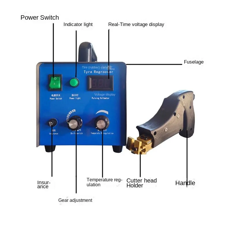 450W Pulse Type Tire Slotting Machine Tire Rubber Engraving Truck Car Rubber Tire Slotting Electric Rubber Cutting Sculpture - Image 2