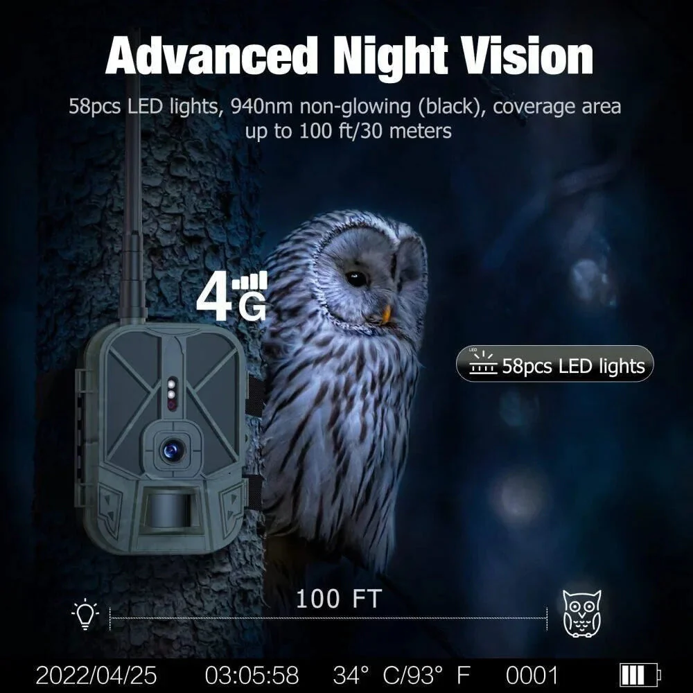 4G LIVE Video Hunting Trail Camera 10000mah Lithium Battery Cellular Camera 36MP4K Wireless APP Cloud Service IR Night Vision De - Image 3