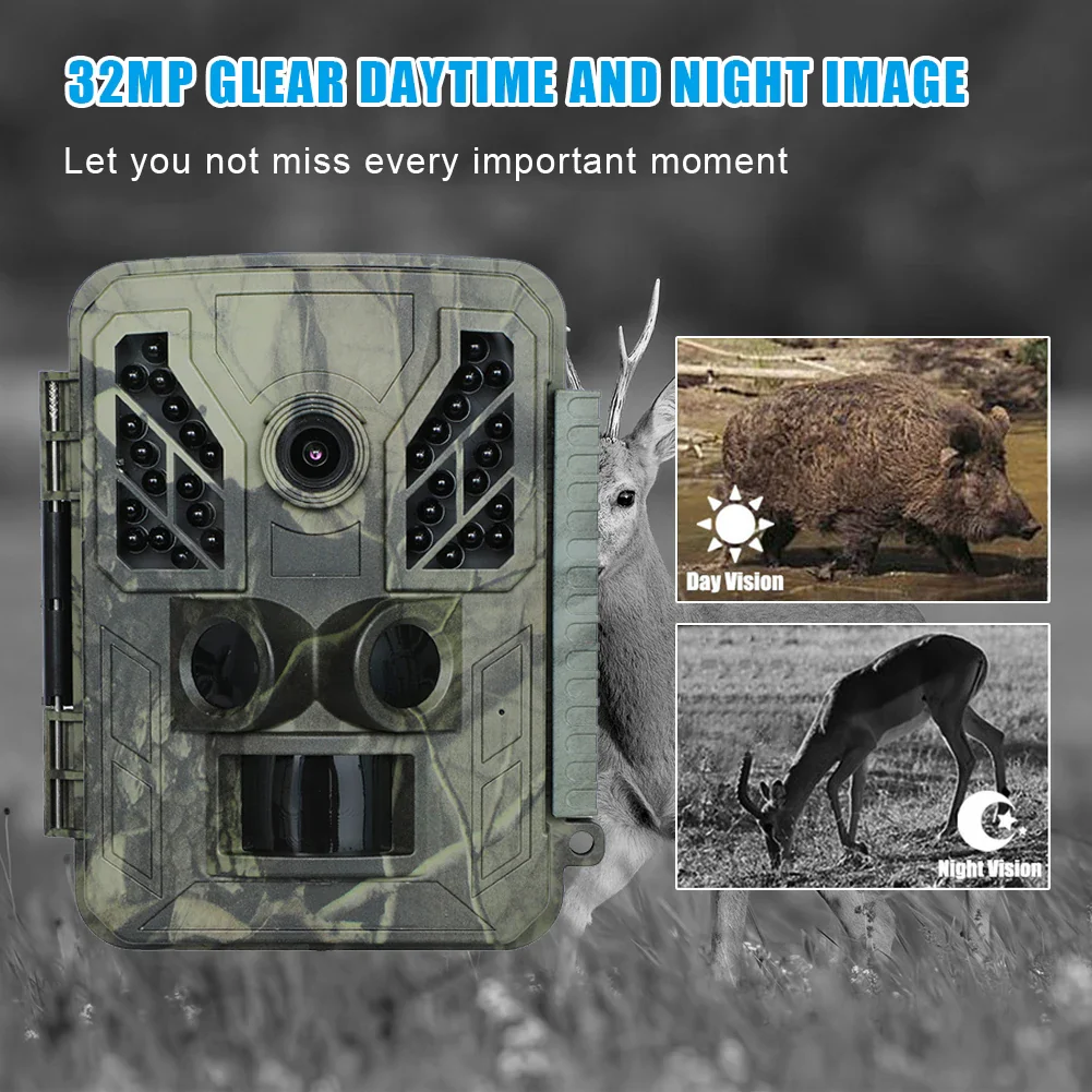 4K Wifi Wildlife Trail Camera Outdoor Mini 32MP Infrared Hunting Camera with Night Vision Motion Activated Scouting Traps Photo - Image 4
