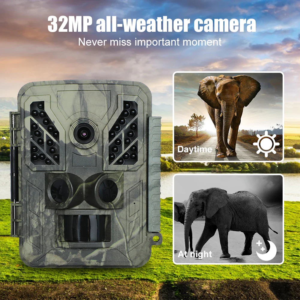 4K Wifi Wildlife Trail Camera Outdoor Mini 32MP Infrared Hunting Camera with Night Vision Motion Activated Scouting Traps Photo - Image 6