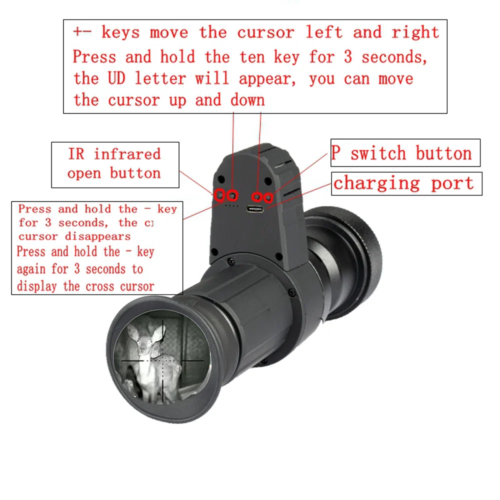 500M Cross Cursor Night Vision Instrument Infrared HD SearchTelescope Set Aiming At Night Vision Hunting Ghost Hunting Equipment - Image 6