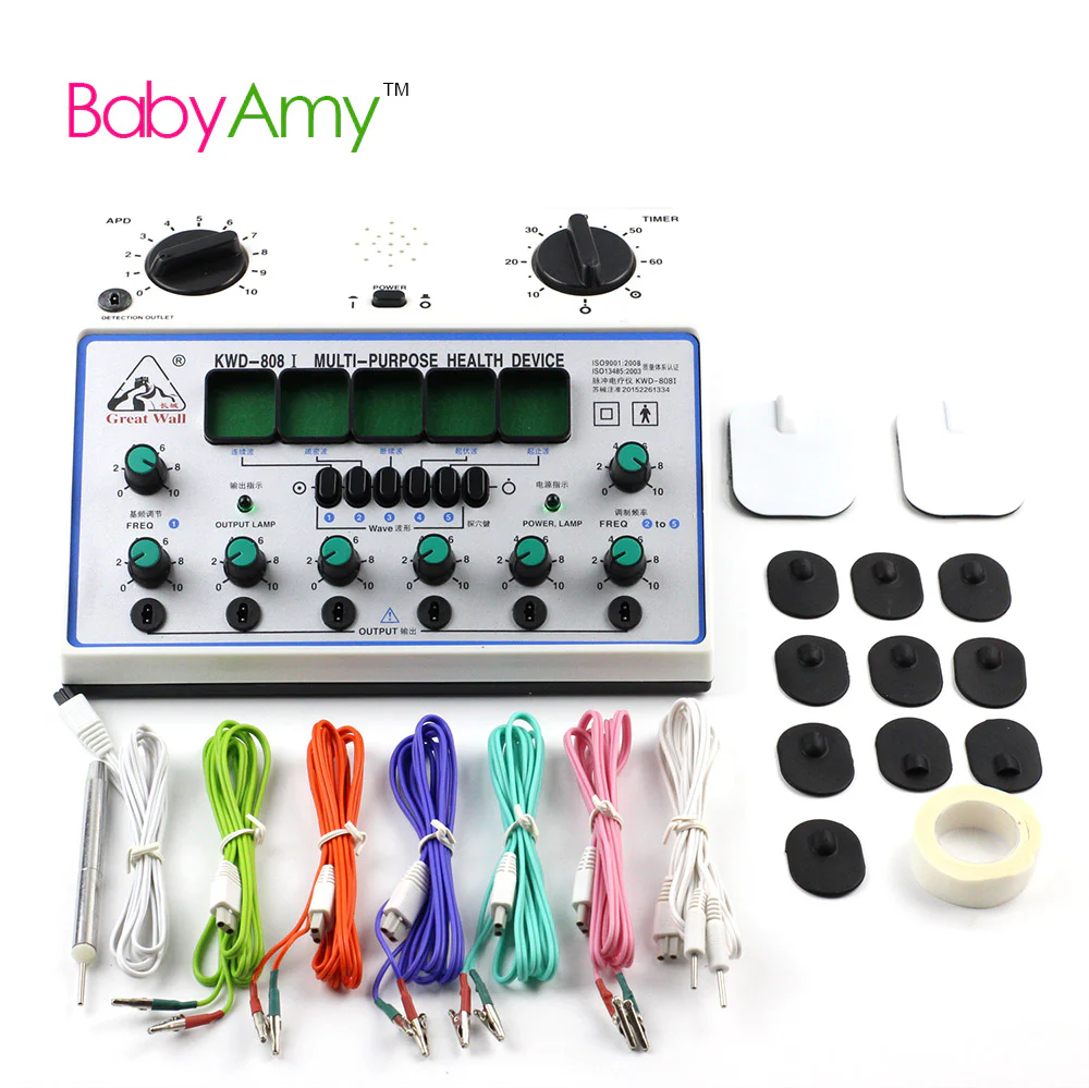 6 Channels Tens UNIT. Multi-Purpose Acupuncture Stimulator Health Massage Device. KWD-808I Electrical nerve muscle stimulator - Image 5